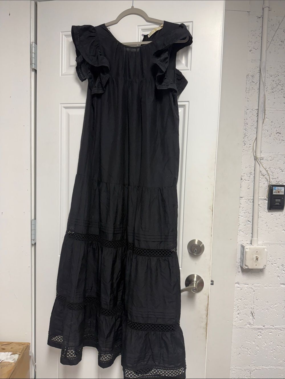 MARIE OLIVER Black Short Sleeve Maxi Dress Large NWOT Beautiful Summer Dress
